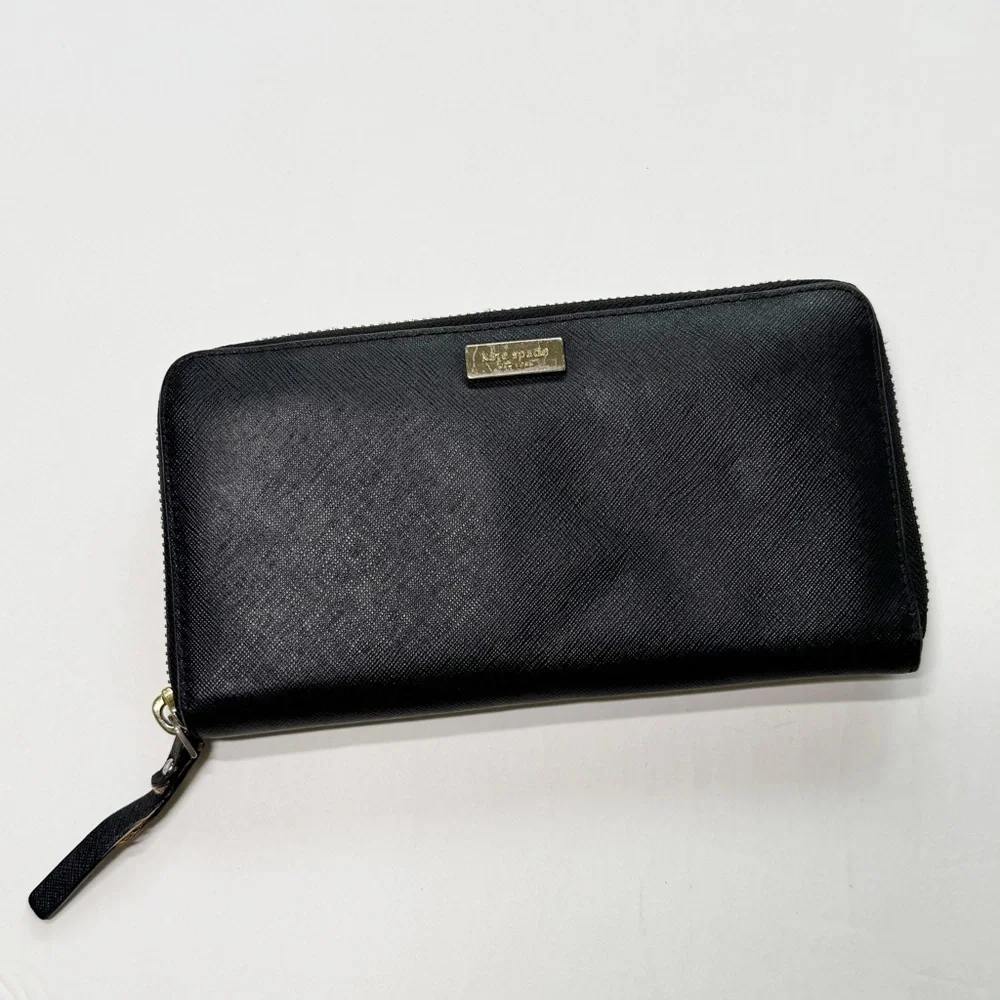 Kate Spade Large Black Leather Continental Wallet